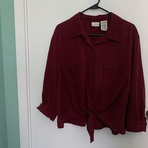 ✨ red button-down top ✨